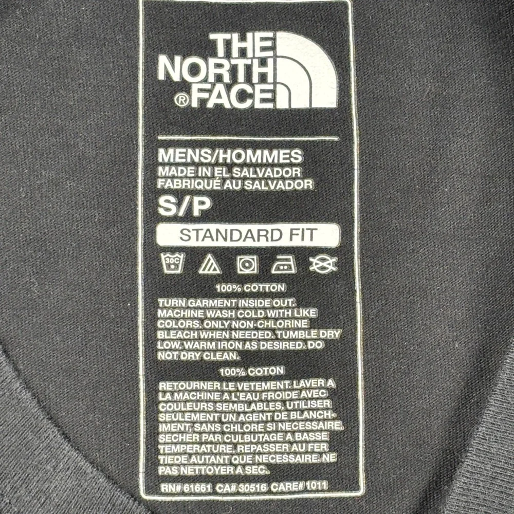The North Face Mens Standard Fit Black Cotton Graphic Logo T-Shirt Size Small
